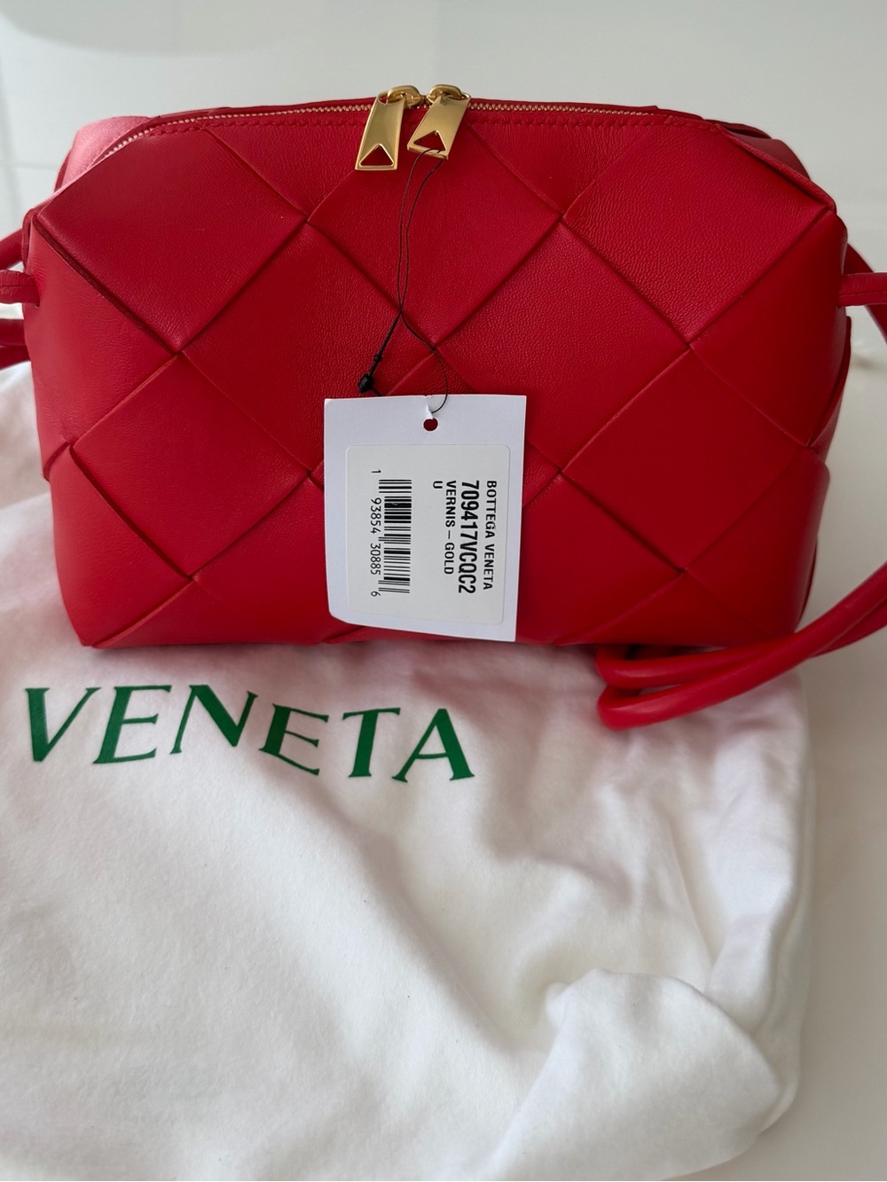 BOTTEGA VENETA
Red Small Cassette Camera Bag